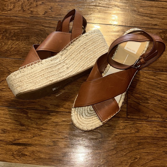 Dolce Vita Carsie Brown Leather Espadrille Wedges size 10 NWT - Picture 5 of 6